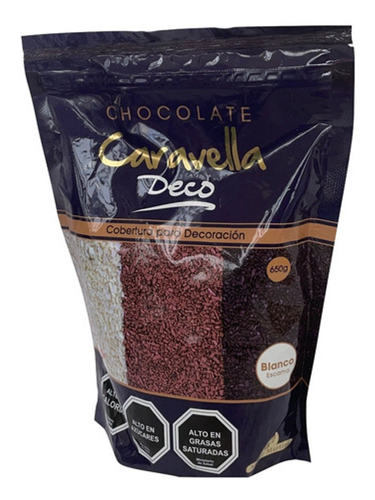 Cobertura De Chocolate Caravella Deco Escamas Blanco 650 Gr 1