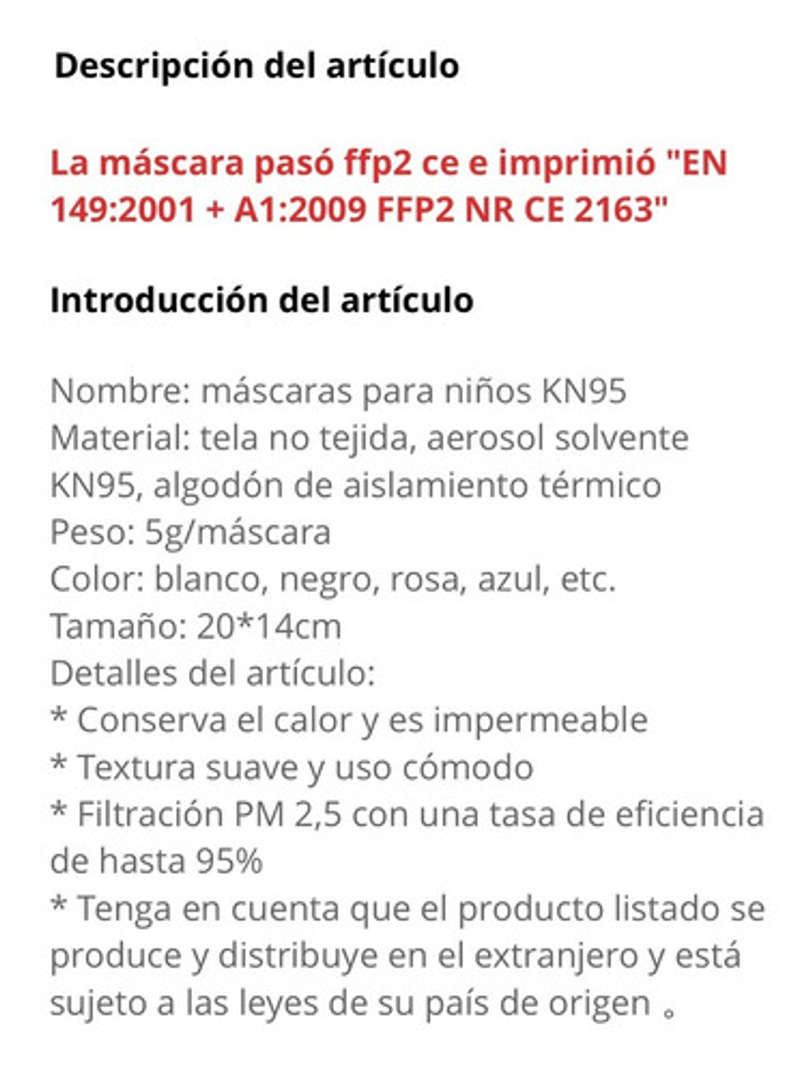 10 Mascarillas Kn95 Ffp2 Para Niños 9 A 12 Años Certificadas 41