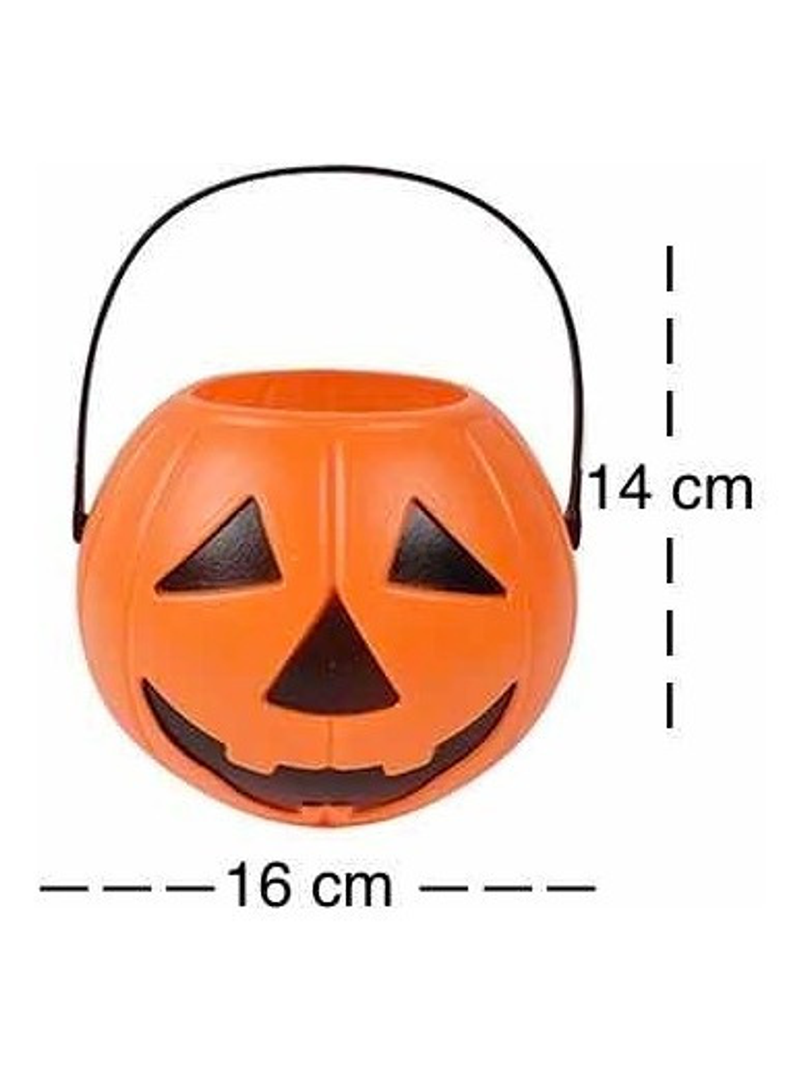 Calabaza De Halloween Cubeta Para Dulces Grande 16x14 Cm 1