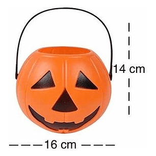 Calabaza De Halloween Cubeta Para Dulces Grande 16x14 Cm