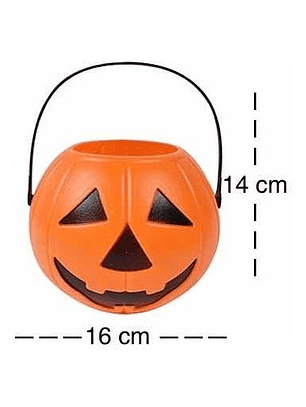 Calabaza De Halloween Cubeta Para Dulces Grande 16x14 Cm