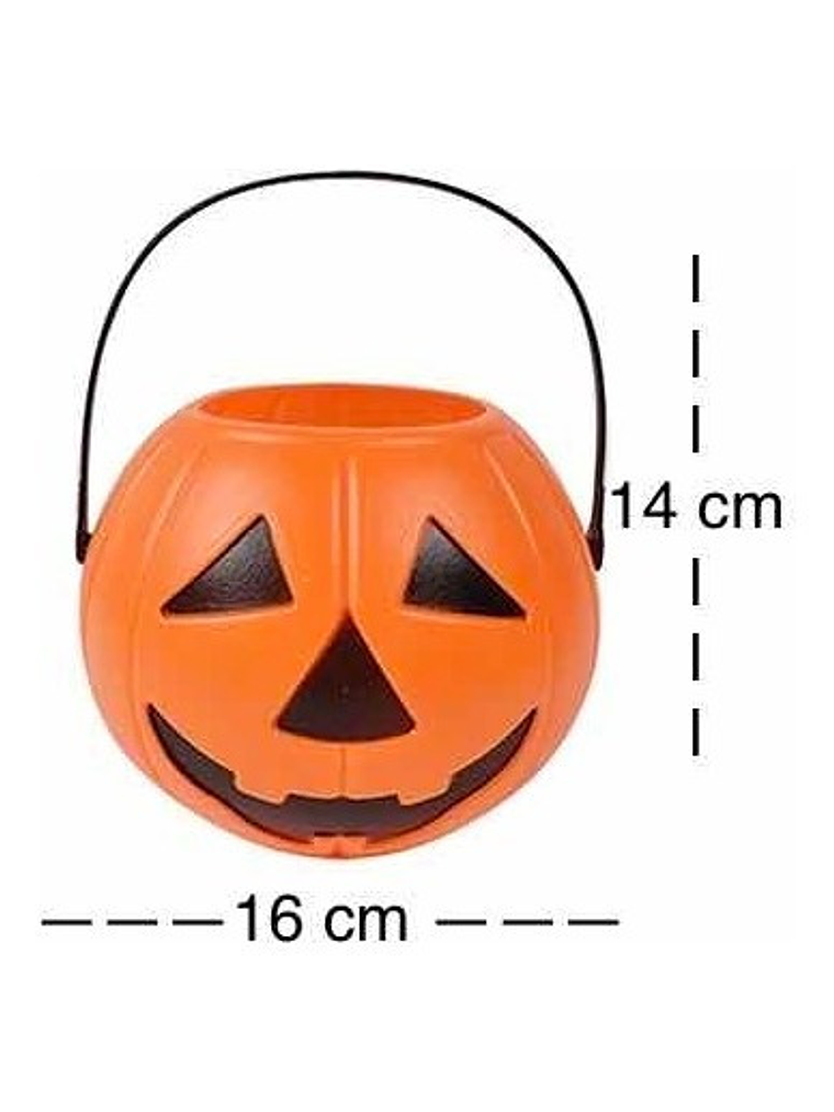 Calabaza De Halloween Cubeta Para Dulces Grande 16x14 Cm 1