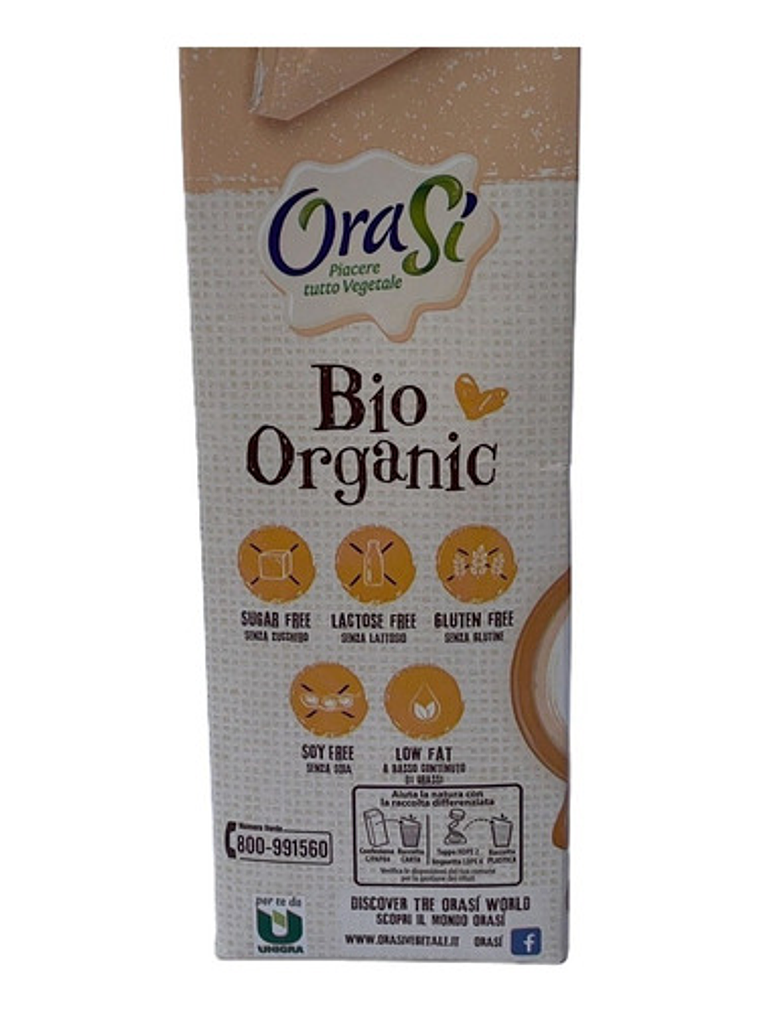 Leche Vegetal Orasi Bio Organic Almendra Sin Azúcar 1 Lt 3