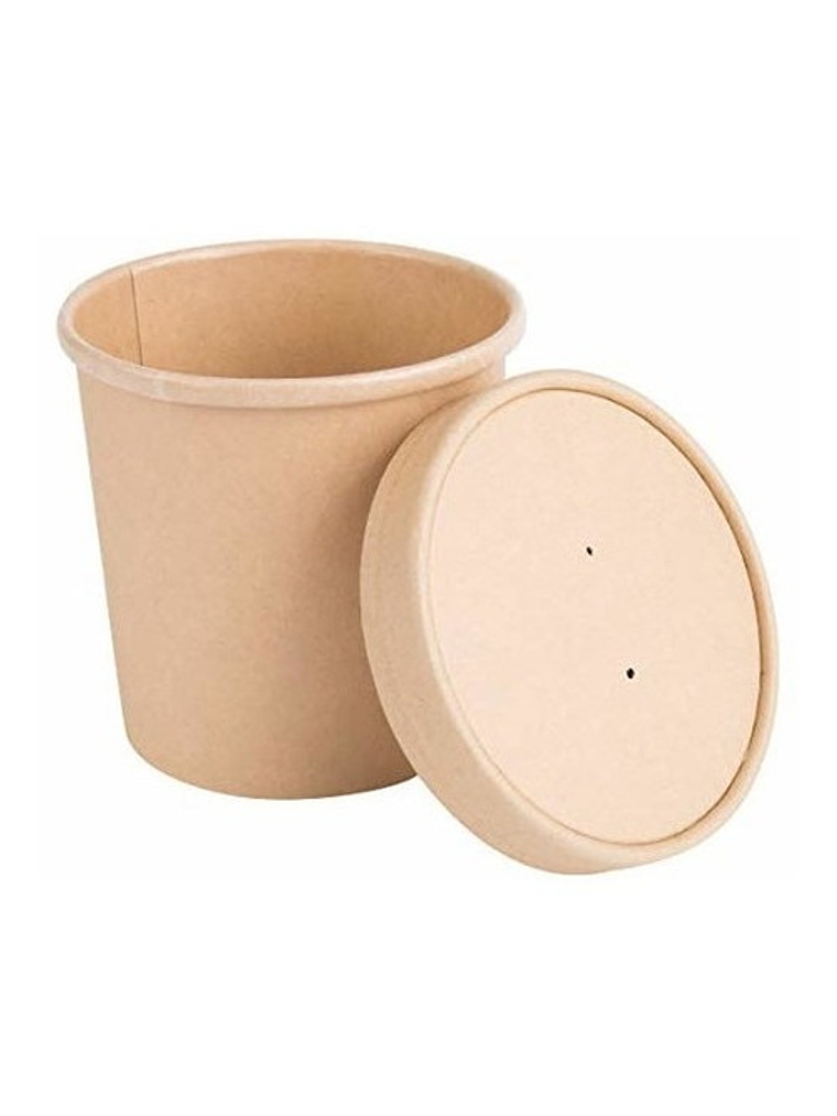 Pote Contenedor Kraft 16oz 480cc Con Tapa (20 Unidades) 1