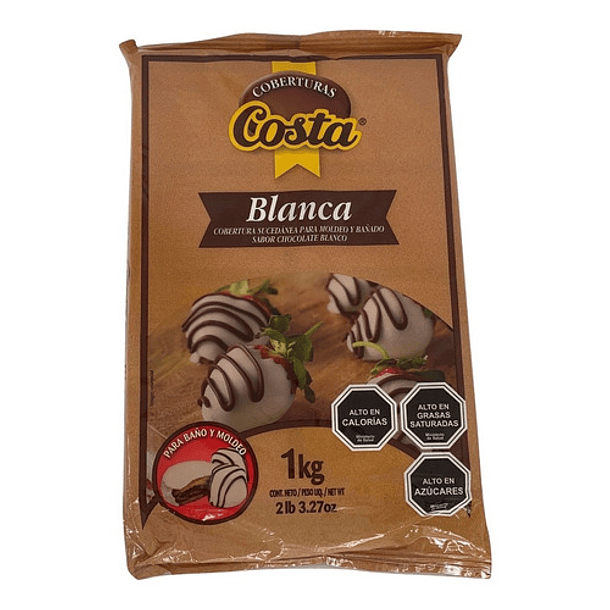 Cobertura De Chocolate Costa Barra Blanco 1 Kg 1
