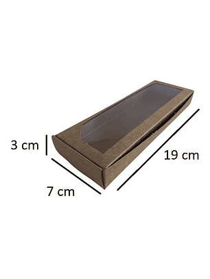 5 Cajas De Cartón Kraft Multiuso Autoarmable 19x7x3cm  N°3