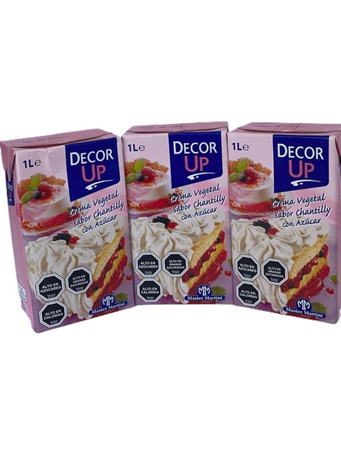 Pack 3 Cremas Vegetal Decor Up Sabor Chantilly 1 Litro 1