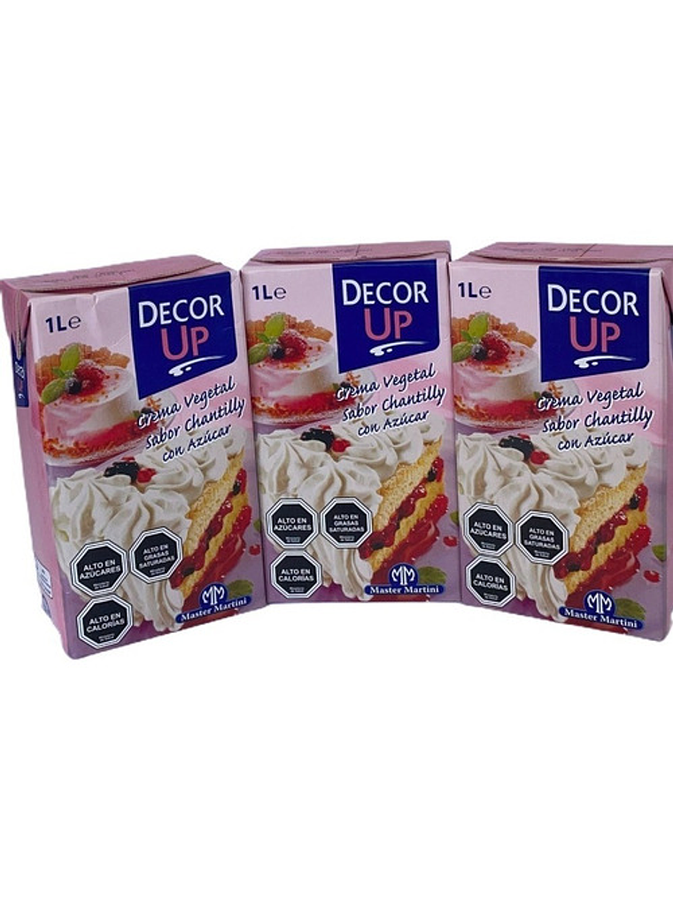 Pack 3 Cremas Vegetal Decor Up Sabor Chantilly 1 Litro 1