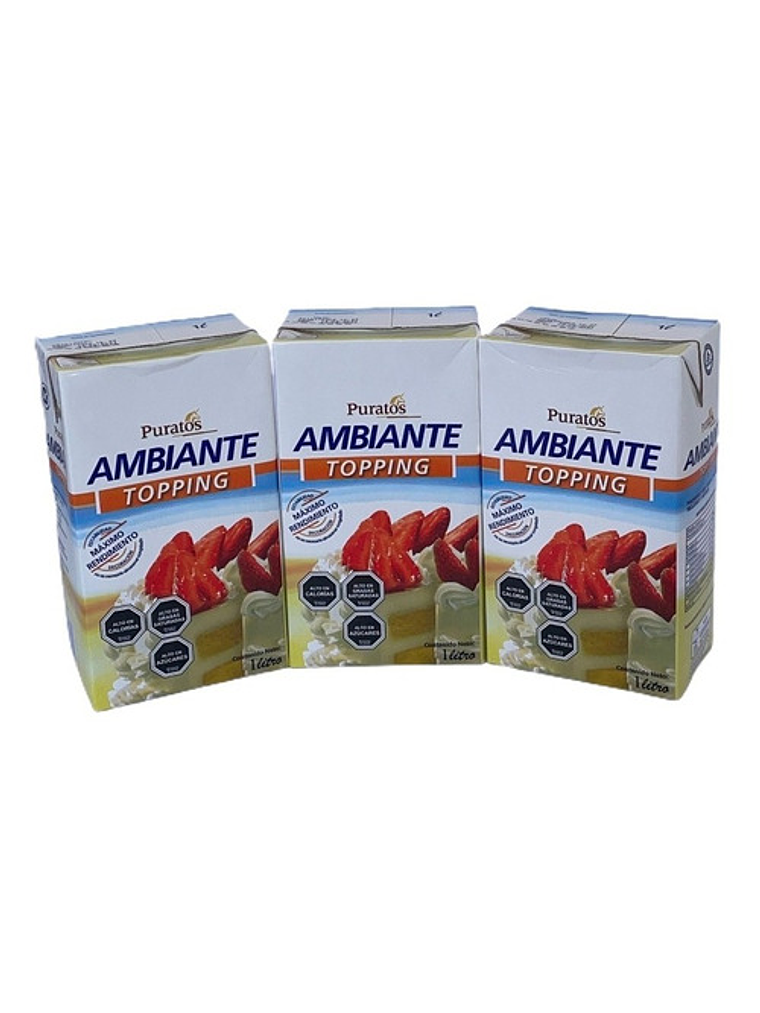 3 Cremas Chantilly Vegetal Puratos Ambiante Sin Lactosa 1 Lt 1