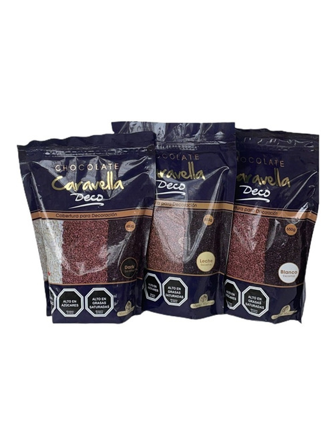 Pack 3 Coberturas De Chocolate Deco Escamas 650grs 1