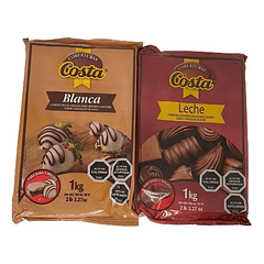 Pack 2 Coberturas De Chocolate Costa Barra 1 Kg