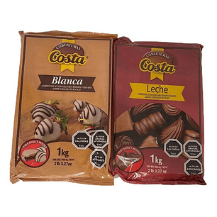 Pack 2 Coberturas De Chocolate Costa Barra 1 Kg