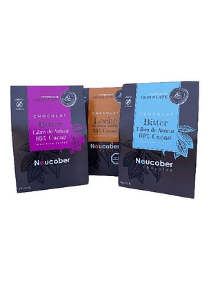 Chocolate Neucober Trilogía Sin Azúcar 35% Leche, 60% Y 85% 