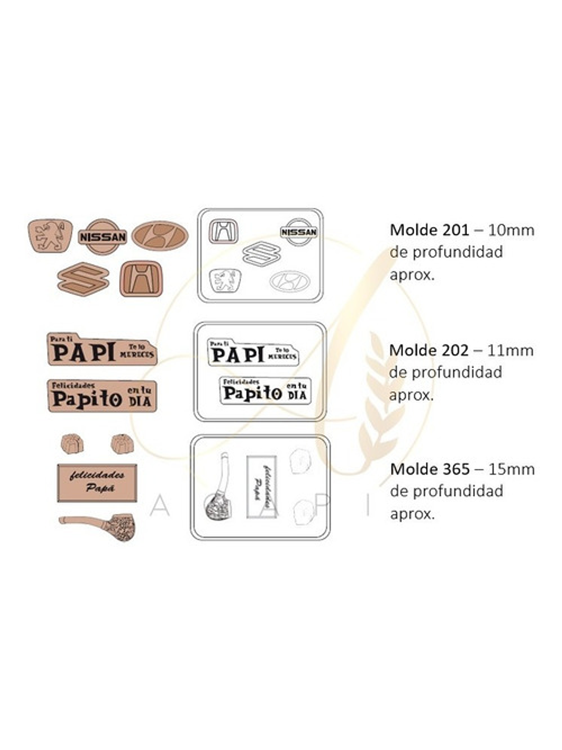 Moldes Para Chocolates Formas Diversas Día Del Padre 1
