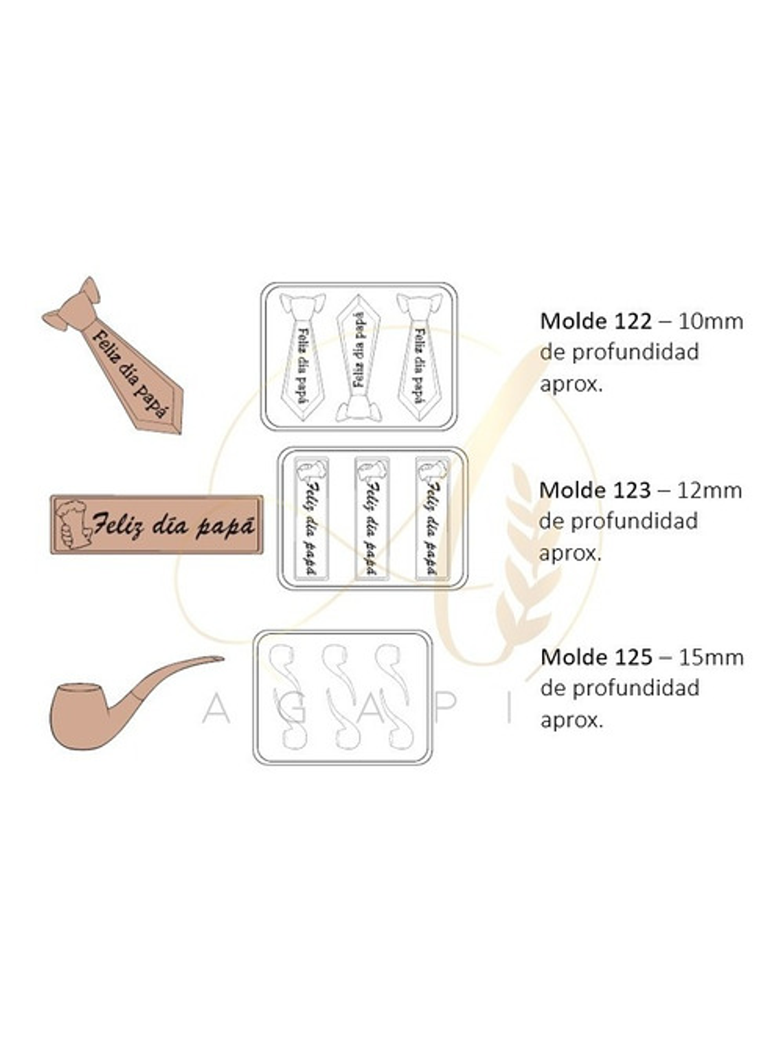 Moldes Para Chocolates Formas Diversas Día Del Padre 3