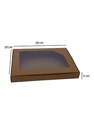 5 Cajas De Cartón Kraft Multiuso Autoarmables 10x10x3cm N°9