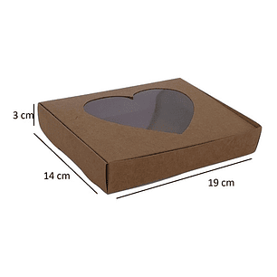 5 Cajas Cartón Multiuso Autoarmable Corazón 19x14x3 N°6bc