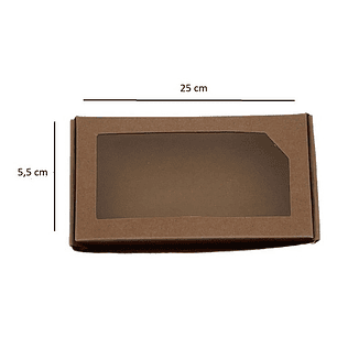 5 Cajas Cartón Kraft Multiuso Autoarmable 23x5,5x3cm N°15