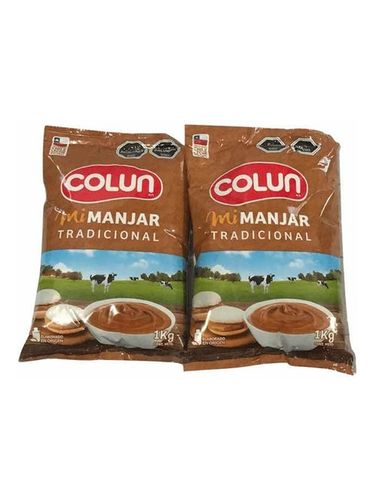 Manjar Tradicional - 2 Bolsas 1 Kg - Colun 1