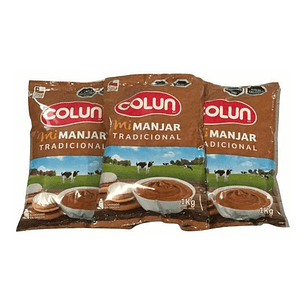 Manjar Tradicional - 3 Bolsas 1 Kg - Colun