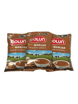 Manjar Tradicional - 3 Bolsas 1 Kg - Colun
