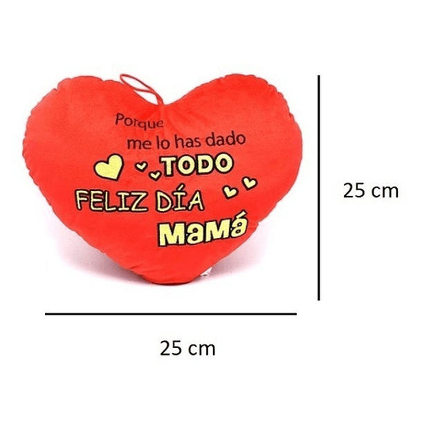 Regalo Cojín De Corazón Feliz Día Mamá 25 Cm 2