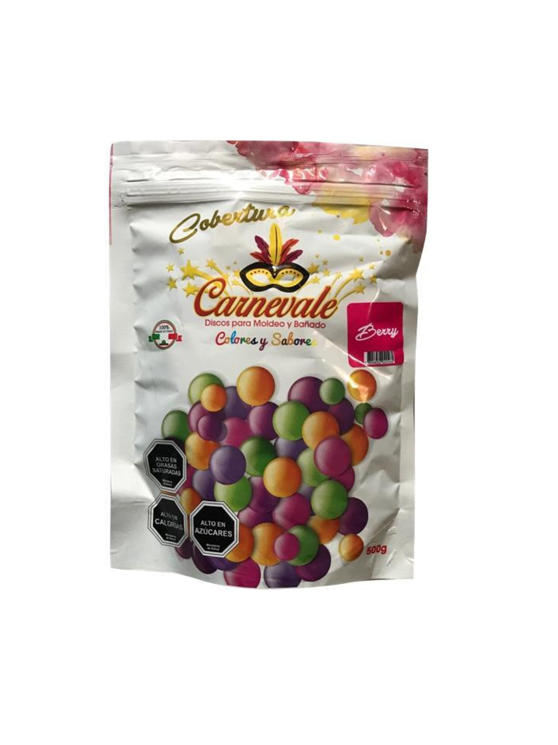 Cobertura Chocolate Carnevale Color Y Sabor Berry 500 Grs 1