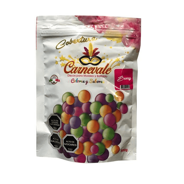 Cobertura Chocolate Carnevale Color Y Sabor Berry 500 Grs 1