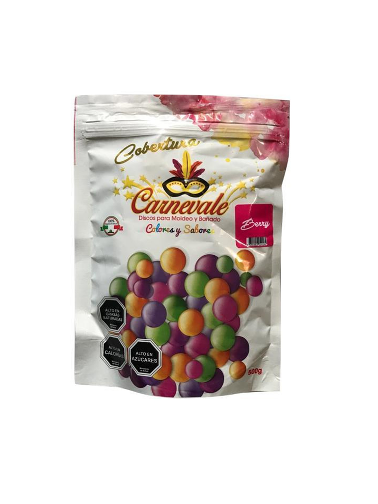 Cobertura Chocolate Carnevale Color Y Sabor Berry 500 Grs 1