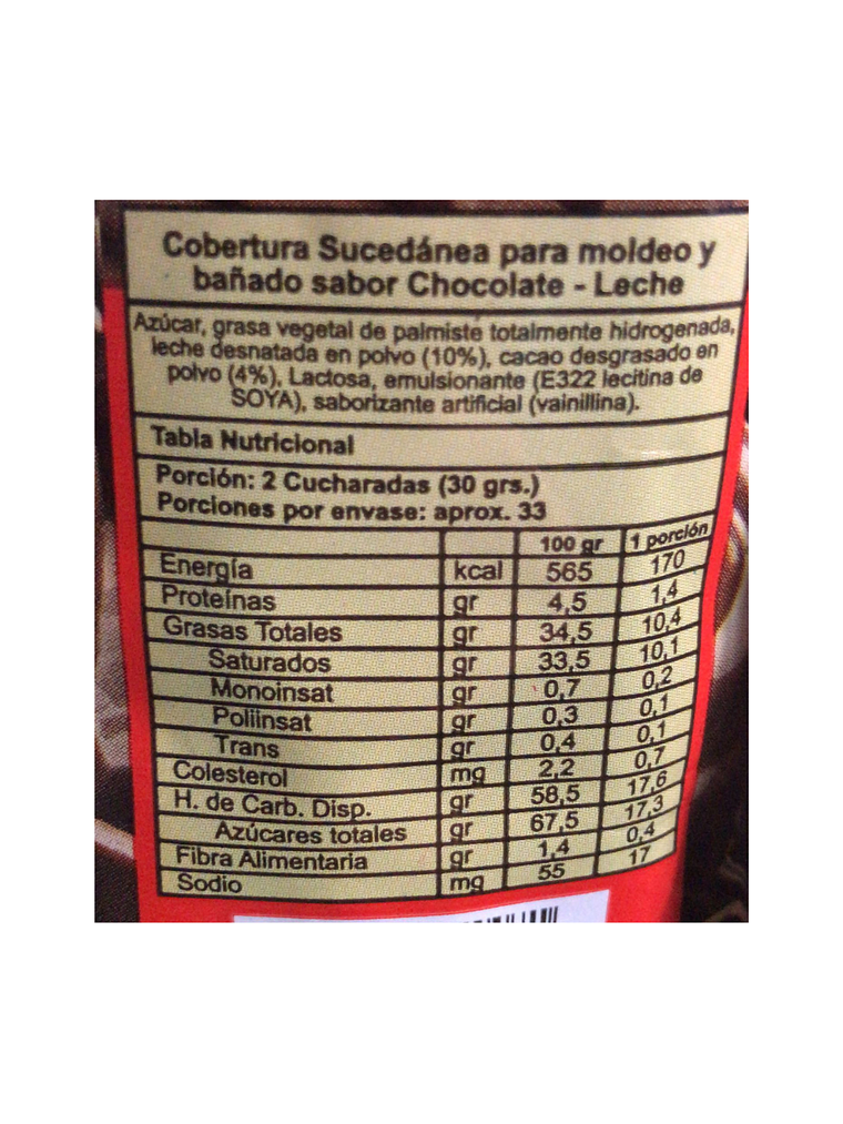 Cobertura De Chocolate Caravella Leche 1 Kg 4