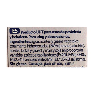 Crema Chantilly Vegana Monna Lisa Pro 1 Lt