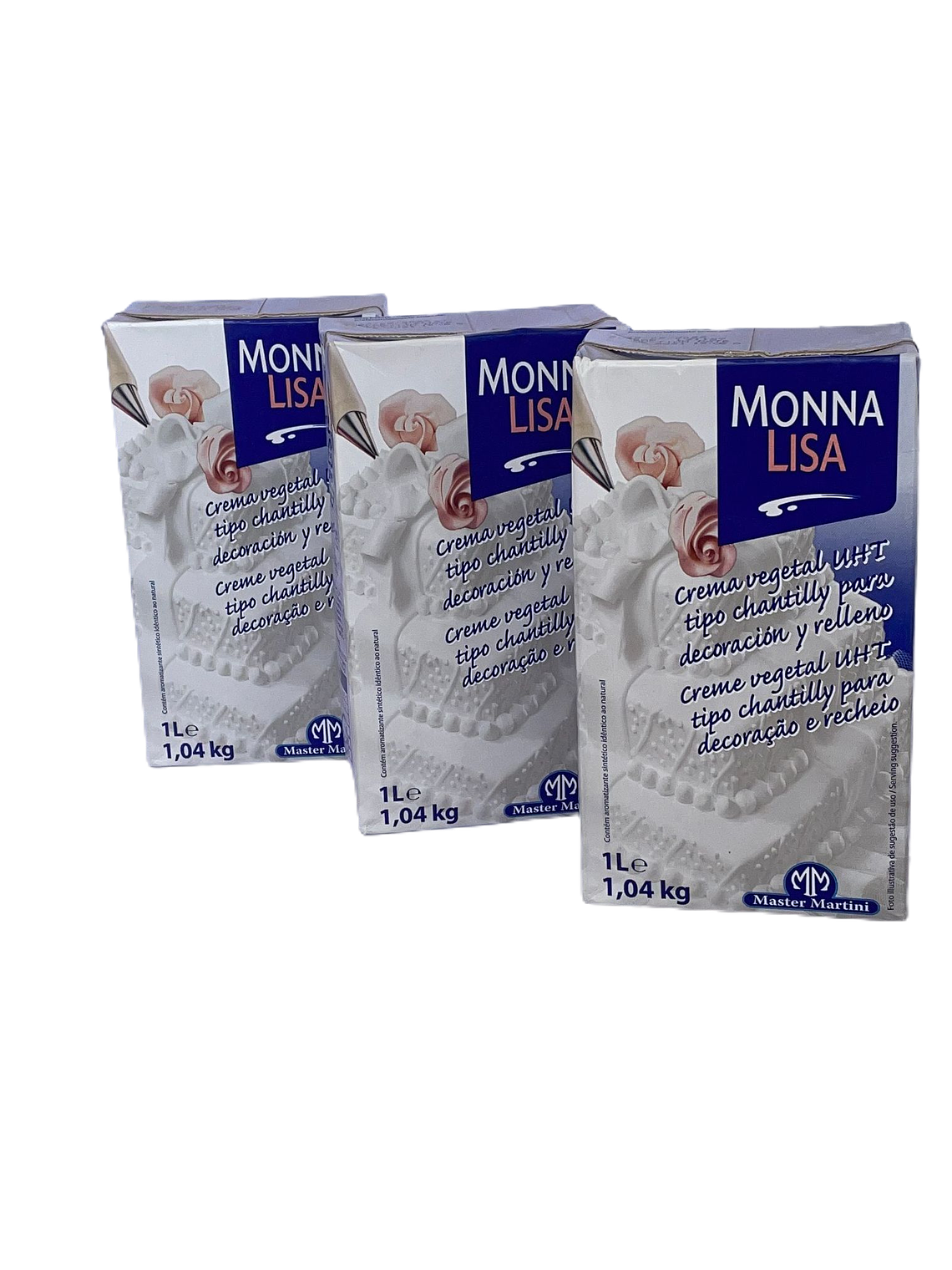 Pack 3 Cremas Chantilly Vegana Monna Lisa 1 Lt 1