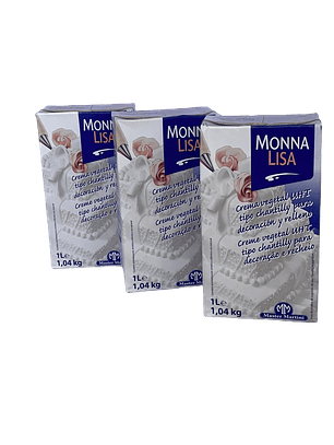 Pack 3 Cremas Chantilly Vegana Monna Lisa 1 Lt