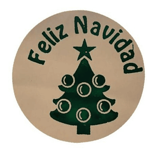 Sticker o Etiqueta Circular Diseño Navidad 100 Unidades