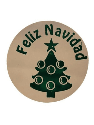 Sticker o Etiqueta Circular Diseño Navidad 100 Unidades
