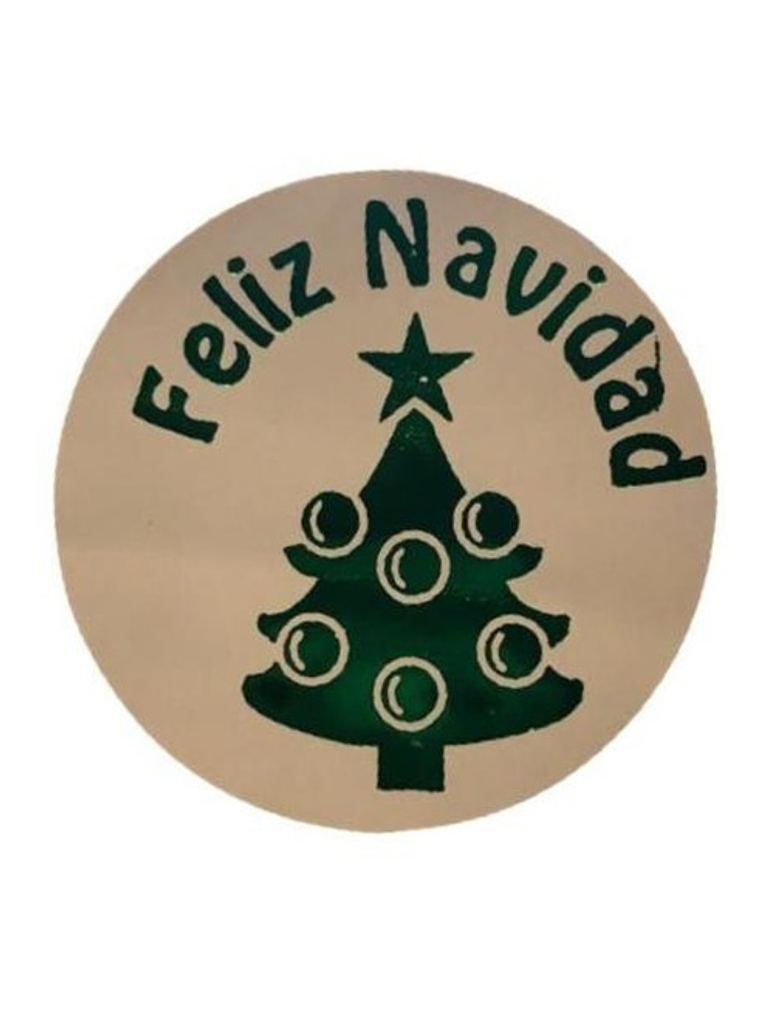 Sticker o Etiqueta Circular Diseño Navidad 100 Unidades 1