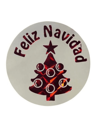 Sticker o Etiqueta Circular Diseño Navidad 100 Unidades