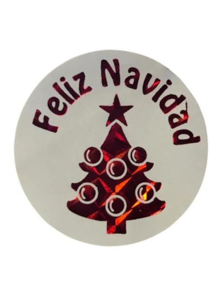 Sticker o Etiqueta Circular Diseño Navidad 100 Unidades 2