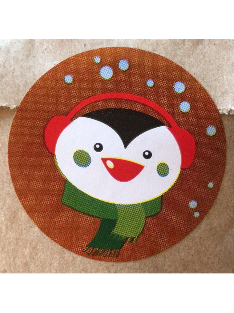 Sticker o Etiqueta Circular Diseño Navidad 100 Unidades 3