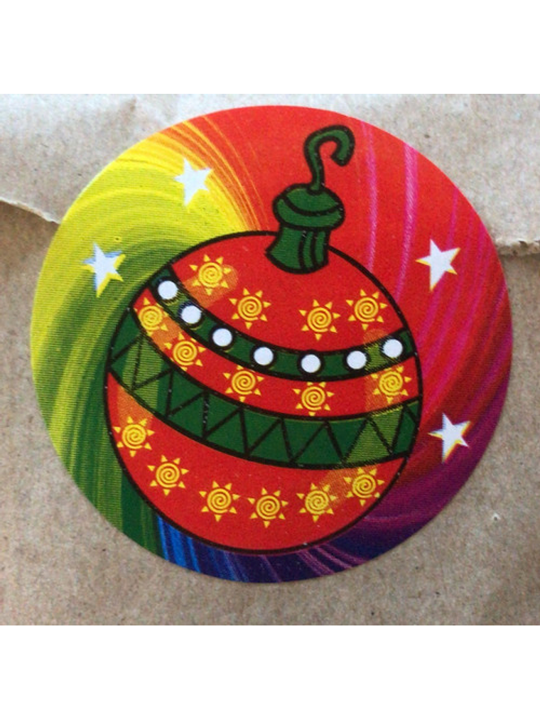 Sticker o Etiqueta Circular Diseño Navidad 100 Unidades 5