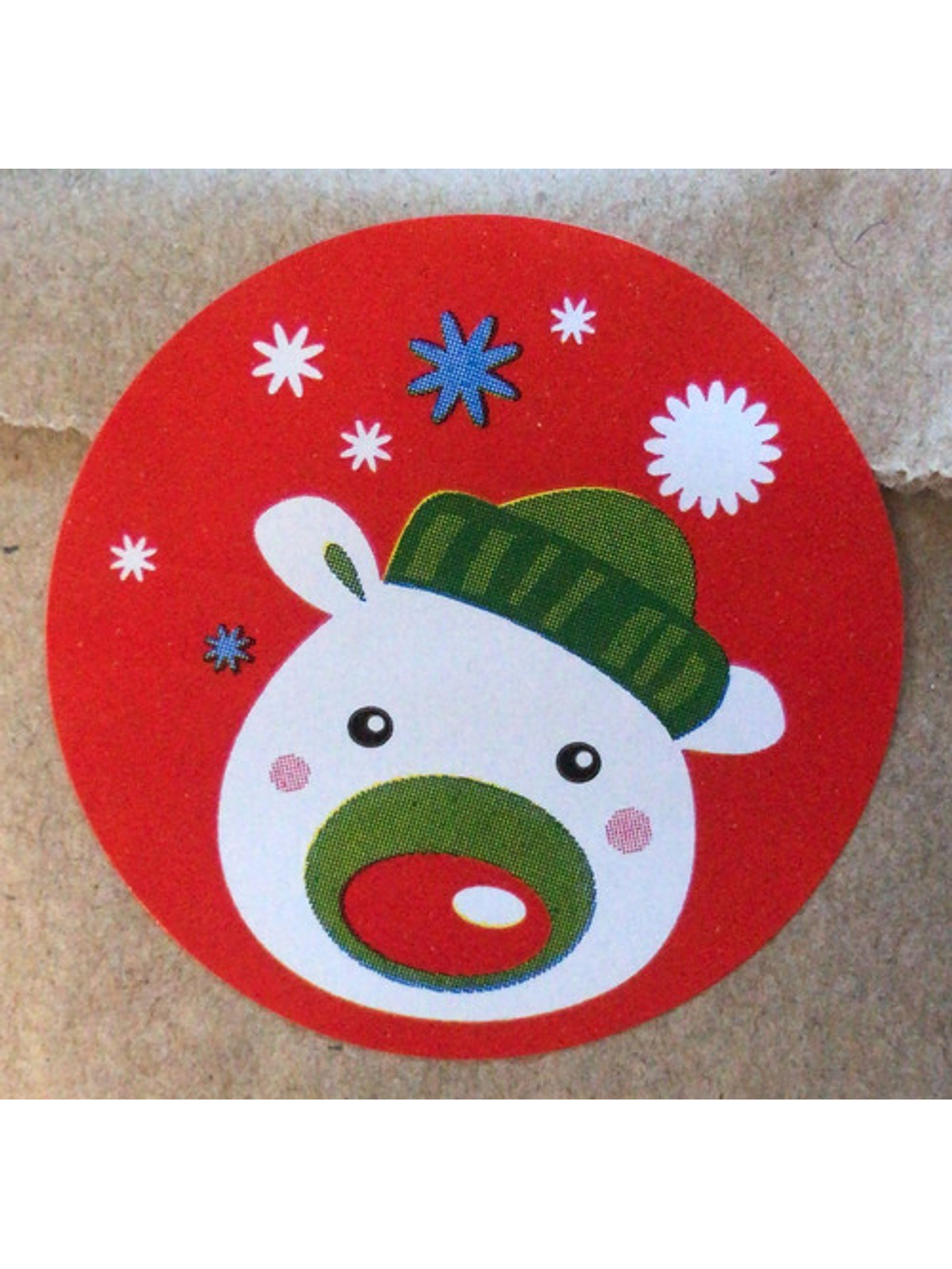 Sticker o Etiqueta Circular Diseño Navidad 100 Unidades 7