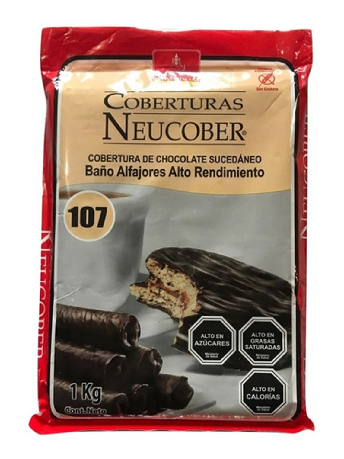 Cobertura Chocolate Neucober 107 Alto Rendimiento Barra 1kg 1