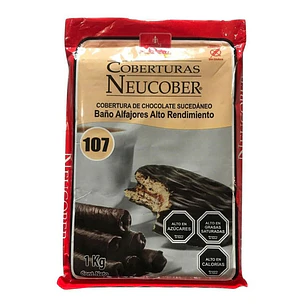 Cobertura Chocolate Neucober 107 Alto Rendimiento Barra 1kg