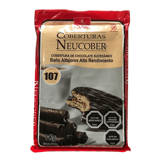 Cobertura Chocolate Neucober 107 Alto Rendimiento Barra 1kg