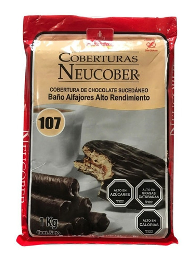 Cobertura Chocolate Neucober 107 Alto Rendimiento Barra 1kg 1