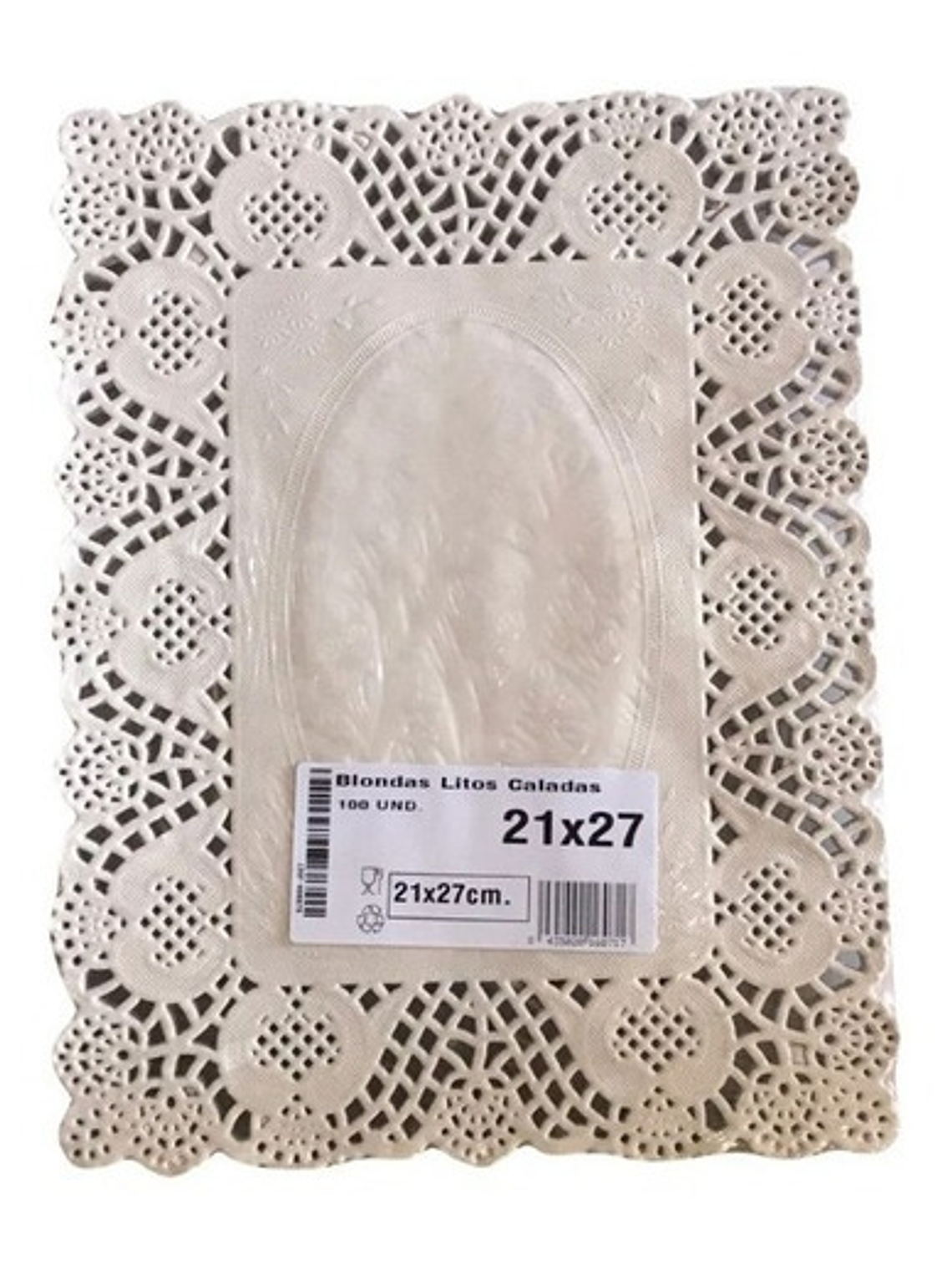 Pack 100 Blondas De Papel Rectangular 21x27 Cm 2