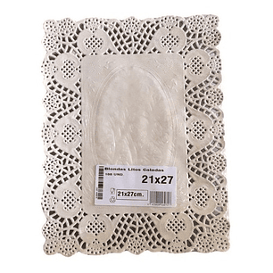 Pack 100 Blondas De Papel Rectangular 21x27 Cm