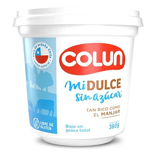 Manjar Sin Azúcar Mi Dulce Colun Tarro 380 Grs
