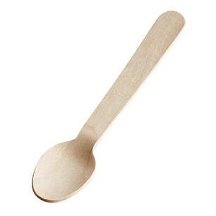Cuchara De Madera Compostable 16cm X100 Unidades