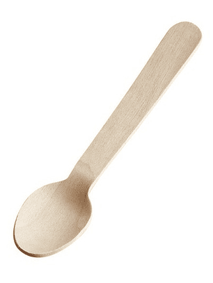 Cuchara De Madera Compostable 16cm X100 Unidades